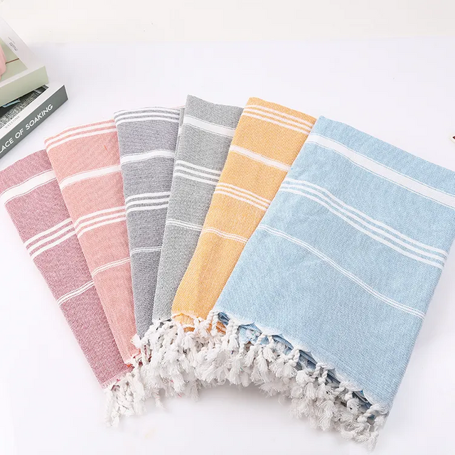 Custom Printed Bath Towel Sand Free Turkish Beach Towel With Tassel Cotton Turkish Beach Towel