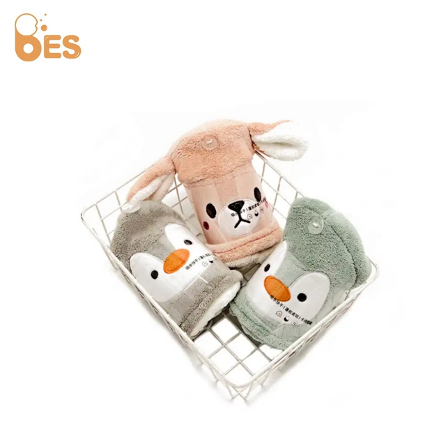 Children's Bath Towel Cloak Quick-drying Cartoon Baby Hug Quilt Baby Shower Coral Fleece Hooded Bathrobe