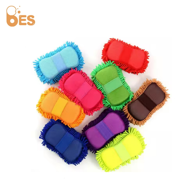 Factory Spot Wholesale Coral Fleece Car Wash Tool Chenille Car Sponge Car Wash Sponge Block