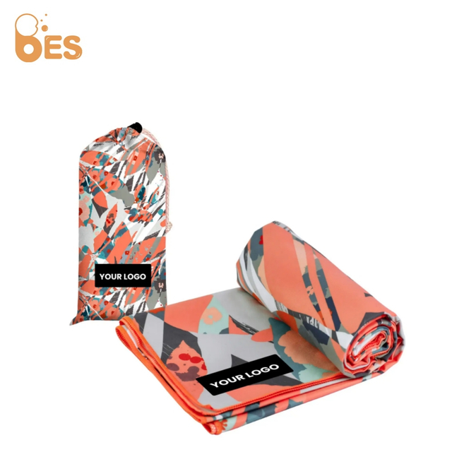Custom Sublimation Beach Towel Double Sided Personalized Round Shape Logo Kids Adult Size