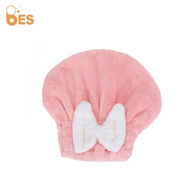 Super Absorbent Hair Towel Wrap Microfiber Hair Drying Towel Cap Quick Dry Hair Towel Cap with Bow-Knot