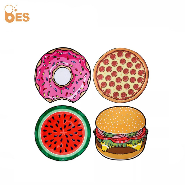 microfiber fruit round beach towel digital printing irregular beach towel