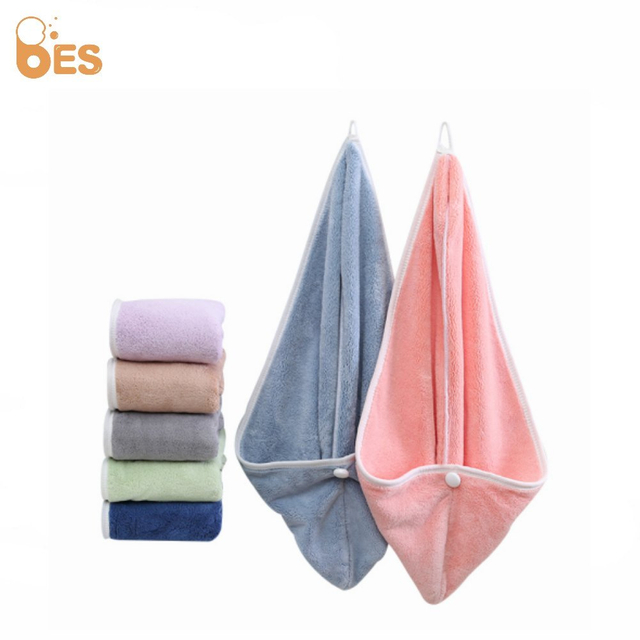 Microfiber Super Absorbent Hair Towel Wrap Coral Fleece
