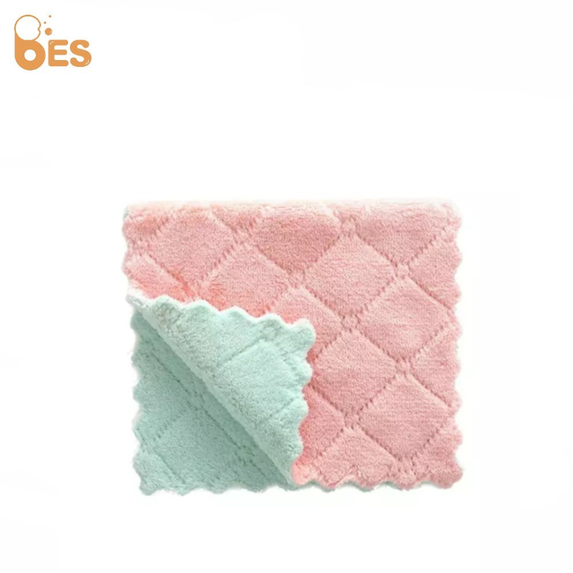 Kitchen Dish Cloth Towel Double Sided Wet And Dry Household Cloth Towel